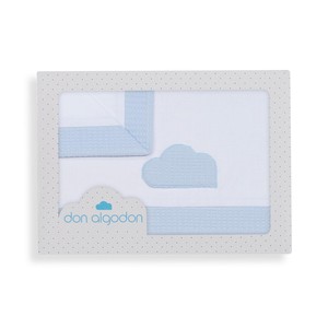 Juego de Ropa de Cama Tejida 100% Algodón para Cuna, Modelo Nube, 3 Piezas - Product Image 1