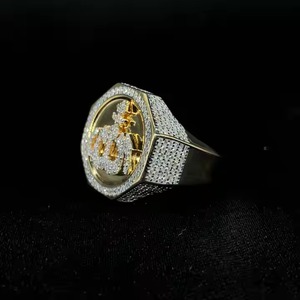 Joyería de lujo para hombre Anillo unisex estilo hip hop de 10/14/18K de diamante redondo cultivado en laboratorio de hip hop de moda del fabricante indio - Product Image 3