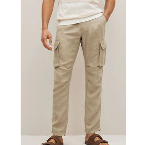 Pantalones cargo hechos a medida para hombre con tela deportiva de algodón, estilo Jogger y diseño de múltiples bolsillos. - Product Image 4