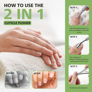 Herramienta profesional para cutículas de uñas con marca personalizada Acero inoxidable de alta calidad para uso en salón - Product Image 4