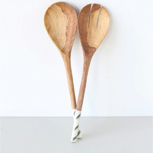 Ensemble de couverts à 2 cuillères en bois de manguier faits à la main, fabricant et exportateur de couverts nouvellement conçus, idéal pour les repas en gros et élégants - Product Image 3