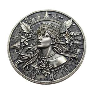 Pièce d'artisanat en métal personnalisée Pièce d'argent antique - Product Image 1