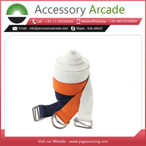 Sangle de yoga en coton 2026 avec boucle en D métallique réglable, bande extensible pour le fitness et le Pilates - Product Image 2