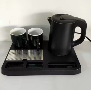 <b>Economic</b> Hotel <b>Kettle</b> Tray Set 0.8 L Water Electric Stainless Steel Tea <b>Kettle</b> Set with Tray - Product Image 1