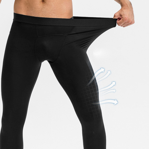 Men's Yoga Set High Quality Breathable Quickdry Spandex/Polyester Fitness Wear Elastic Waistaband Tights With Long SleevesShirt - Product Image 3