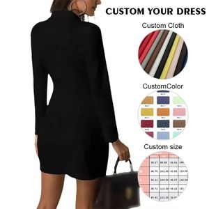 Vestidos abullonados de carrera con logotipo de Color personalizado de calidad superior Vestidos de oficina de manga completa Vestidos de carrera de negocios para mujeres de trabajo formal para mujeres - Product Image 5