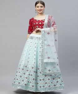 Precio al por mayor en la secuencia de hilo de Georgette de moda Trabajo Lehenga Choli Estilo indio Ropa de fiesta Ropa étnica con Dupatta - Product Image 2