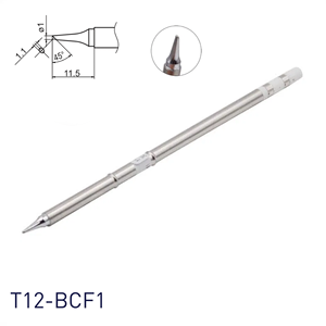 หัวแร้งบัดกรี Hakko T12-BCF1 แบบปลายแหลมและแบบปากคีบ มุมเอียง 45 องศา ผลิตจากทองแดงปลอดออกซิเจนที่ทนทาน - Product Image 1