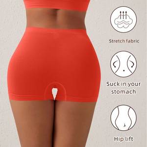 Shorts Bermuda taille mi-haute, contrôle du ventre, 100% coton respirant, pour la salle de sport, le yoga, la course à pied, l'entraînement, la danse - Product Image 2