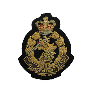 Custom Ceremonial Corp bordado a mano Crown Cap Badge UK Bullion Wire Blazer Insignias - Product Image 5