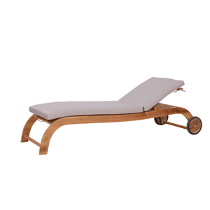 Chaise longue en bois massif pour l'extérieur, cadre en teck, pour la vie en plein air, pour le bord de la piscine, la terrasse, la cour, meubles - Product Image 1