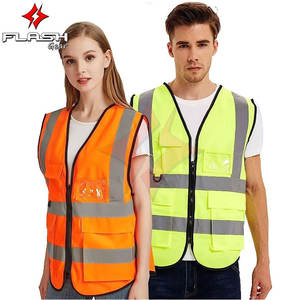 เสื้อกั๊กนิรภัยแบบมีซิป กระเป๋าซิป สะท้อนแสงสูง เสื้อทำงานแบบ Bomber  เสื้อกั๊กนิรภัยมาตรฐาน ANSI Class 1  โลโก้กันน้ำ ทนทาน - Product Image 2