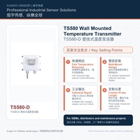 Transmisor de Temperatura de Pared TS580-D, Sensor PT100/PT1000, Protección IP65, 4-20mA RS485 para Monitoreo de Espacios Industriales