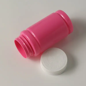 Botella de píldora de cápsula médica vacía de PET personalizada, suplemento de vitamina rosa de plástico, botella redonda, de boca ancha tapón de rosca, 100ML, 120ML, 180ML - Product Image 5