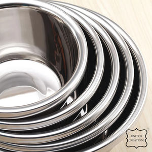 Ensemble de bols à mélanger durables en acier inoxydable pour la maison bols à salade en métal argenté vaisselle durable avec technique de polissage - Product Image 3