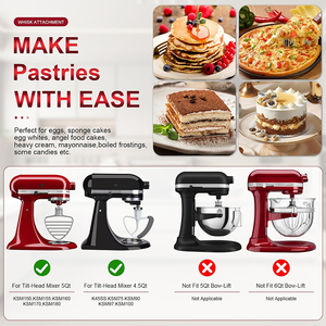 Batidor de 6 varillas SUS420 apto para lavavajillas, repuesto para batidor de mayonesa, huevos y crema espesa, compatible con <span class=keywords><strong>KitchenAid</strong></span> K45WW - Product Image 6