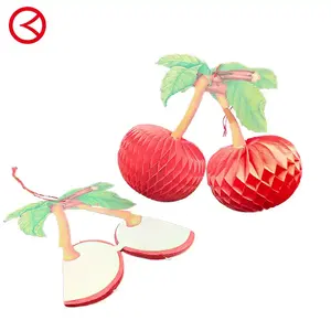Honeycomb Cherry Paper Wall Decorations Hanging Party Decorations for Special Occasions Like Halloween Easter Thanksgiving - Product Image 2