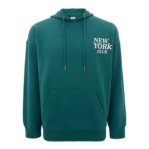 Sudadera con capucha para hombre, de color liso, corta, bordada, con cremallera, talla grande, para invierno, estilo urbano, holgada - Product Image 3