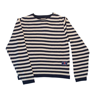Ottoknit Varsity Stripe <span class=keywords><strong>Pull</strong></span> à rayures de <span class=keywords><strong>marin</strong></span> en corde torsadée au design personnalisé-Tricot d'inspiration nautique vintage - Product Image 3