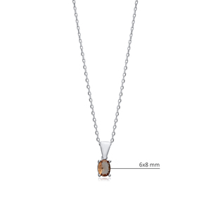 6x8mm Taille Forme Ovale Sultanite Charme Collier 925 Sterling Silver Wholesale Fine Jewelry Turkish Handmade - Product Image 2