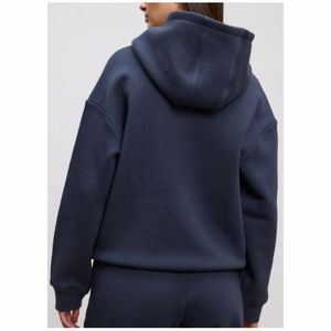 เสื้อฮู้ดผู้หญิงสีพื้นดีไซน์ใหม่มีสไตล์บริการ OEM - Product Image 2