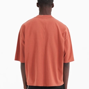 Street Wear Custom Vintage Boxy Fit Acid Wash Distressed Tshirt <b>Waffle</b> Short Sleeve t <b>Shirt</b> for Men - Product Image 3