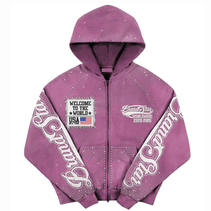 Custom Bling Rhinestone Hoodies Unisex Streetwear Crystal Sparkle Sudaderas Sudadera con capucha al por mayor para los hombres y las mujeres - Product Image 3