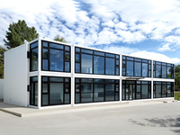 Bâtiment de bureau modulaire préfabriqué en acier, grande structure en verre, design de luxe, style chinois, écologique, étanche