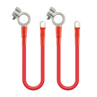 Câble de connexion de batterie robuste 19 cm 5AWG en cuivre pur, avec clip en cuivre étamé vers borne OT16-6, câble d'alimentation en PVC rouge