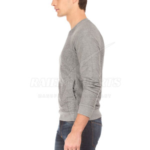 Sweat-shirt à manches longues pour homme, motif uni, décontracté, été, vente chaude, personnalisé, brodé, coton, polyester, tissé, haute qualité - Product Image 2