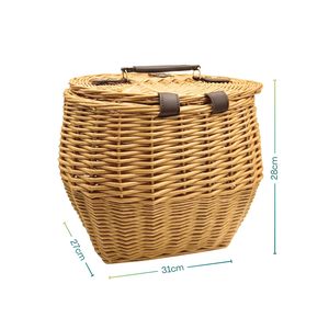 Cesta de champiñones de mimbre de 31x27x28cm con tapa y correa de hombro de cuero ajustable para almacenamiento de despensa - Product Image 2