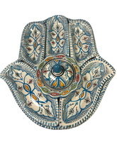 Set de trempage et de service Khmisa 7 pièces fait à la main bleu ciel assiettes et plats marocains peints à la main ensembles de cuisine