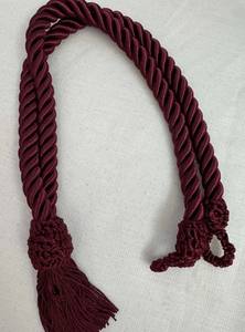 Attache de rideau en coton rouge bordeaux avec pompon, nouvelle collection Conso - Product Image 3