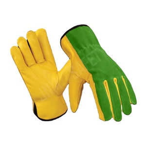 Whole Sale Goat Grain & Cowhide Split Leather Safety <b>Gloves</b> Heat Resistant Anti-Vibration for Driving Working Welding Gardening - Product Image 3