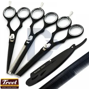 Professional Hair Cutting Thinning Scissors Barber Shears Hairdressing Razor High Quality Comb Barbershop Instruments Kit 5Pcs