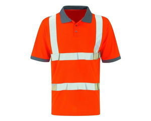Polo à manches longues jaune haute visibilité en polyester, vêtements de travail réfléchissants, chemises de sécurité pour hommes, prix raisonnable - Product Image 5