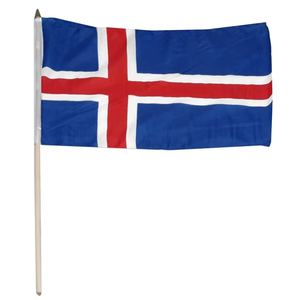 Personalizado impreso 100% poliéster <span class=keywords><strong>Islandia</strong></span> mano bandera Mini mano ondeando bandera - Product Image 1