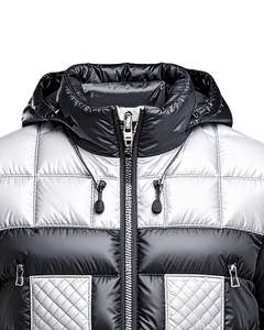 Doudounes matelassées brillantes pour hommes avec capuche Vêtements d'extérieur chauds d'hiver avec fermeture à glissière Manteaux de mode pour temps froid - Product Image 4