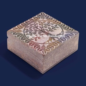 Factory Wholesale Price Available In low Range Soapstone Carving Box With Jali Work <b>Top</b> Quality For Home Decor And Jewelry Box - Product Image 5
