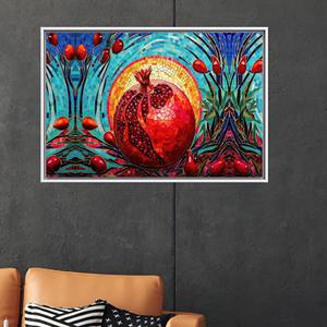 ภาพพิมพ์บนผ้าใบลายทับทิมแบบนามธรรมสมัยใหม่ ศิลปะตกแต่งห้องนอนสุดหรู 1P:กรอบสีขาว - Product Image 1