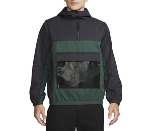 New Design Fashion Men Hooded Outdoor Windbreaker Front Big Pocket Waterproof Color Blocked Half Zip Windbreaker Jacket - Product Image 1