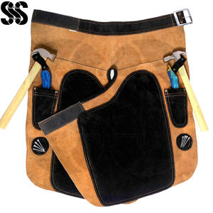 Tablier en cuir pour maréchal-ferrant, acier inoxydable, robuste, qualité supérieure, durable, protège-jambes réglables, poches à outils, équin - Product Image 3