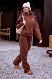 Conjunto Deportivo de Dos Piezas para Mujer, Estilo Holgado, con Bordado Sólido en la Espalda, para Invierno - Product Image 3