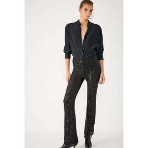 <b>Sequined</b> Stretch Fabric <b>Pants</b> - Product Image 1