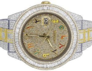 Baguette hecho a mano VVS Moissanite diamante Color árabe Dial automático Iced Out reloj Hip Hop Bling moda de vendedor indio - Product Image 2