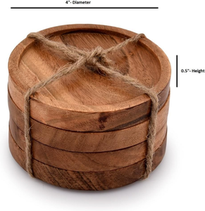 Dessous de verre en bois marron tasses à thé de bureau à domicile chics tasses à café canettes de bière gobelets de bar et verres à eau caboteur résistant à la chaleur - Product Image 4