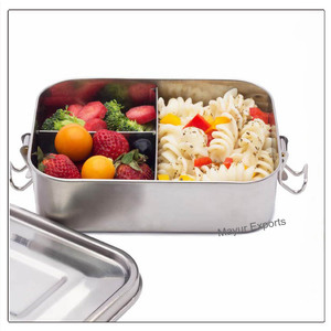 750 ml thép không gỉ Stackable Hộp Ăn Trưa ba khoang kim loại thực phẩm lưu trữ bao bì 3 phần tiffin Hộp quà tặng - Product Image 5