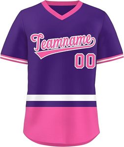 Maillot d'entraînement de joueur de baseball le plus populaire pas cher prix col en V conception personnalisée maillots de baseball et de softball - Product Image 5