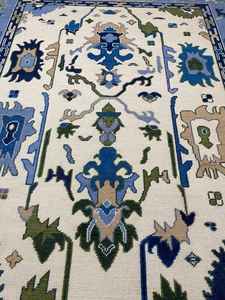 NOEUD RUG fait à la main noué de haute qualité laine Oushak nouveau moderne brodé travail doublure motif tapis pour salon, chambres à coucher - Product Image 4