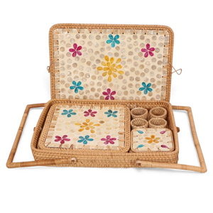 Elegante Juego de Cubiertos de Nácar con Incrustaciones de Concha, Salvamanteles, Posavasos y Anillo para Servilletas, Hecho a Mano en Vietnam - Product Image 4